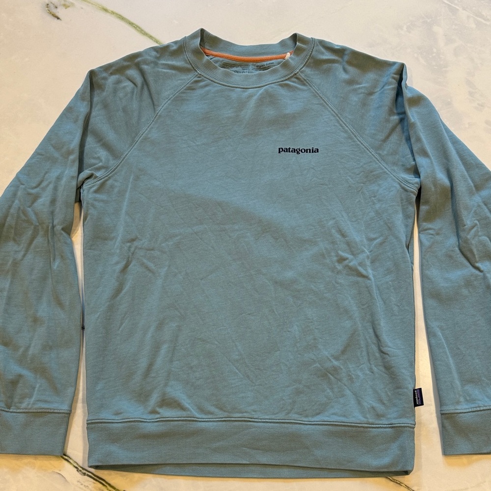 Patagonia Men's Light Blue Crewneck Sweater - Size S